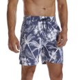 thumbnail image 2 of Wyobmus Mens Lightweight Hawaiian Short Plus Size Casual Drawstring Surfing Short Summer Beach Shorts B-Blue, 2 of 7