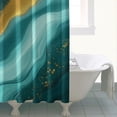 thumbnail image 4 of Teal Gold Marble Pattern Shower Curtain 72"x72" ,Bathroom Decorative Shower Curtains Set with 12 Hooks,Modern Waterproof Washable Shower Curtain, 4 of 6