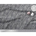 thumbnail image 2 of Soimoi Polyester Crepe Fabric Leaves & Floral Block Printed Fabric 1 Yard 42 Inch Wide, 2 of 3
