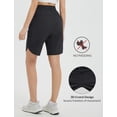 thumbnail image 4 of baleaf Bermuda Shorts for Women Knee Length 9'' Long Zipper Pockets High Waisted Quick Dry Lightweight Black L, 4 of 7