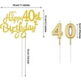 thumbnail image 2 of WSNIJFU 40th Birthday Candles Number Cake Candles and 2 Pieces Glitter Happy 40th Birthday Cake Toppers Birthday Cake Decorations for Birthday Anniversary Wedding Party Supplies, 2 of 7