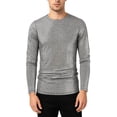 thumbnail image 4 of Afdoent Mens Long Sleeve T-Shirt Solid Color Casual T Shirt For Classic Crew Neck Comfort Fit Top Streetwear, 4 of 4