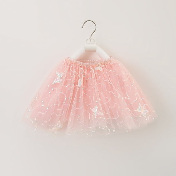 Girls Tutu Skirt Layered Party Dress With Ruffle Hem For Summer Casual