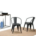 thumbnail image 6 of Simpli Home Larkin Metal Dining Arm Chair (Set of 2) in Distressed Black, Silver, 6 of 14