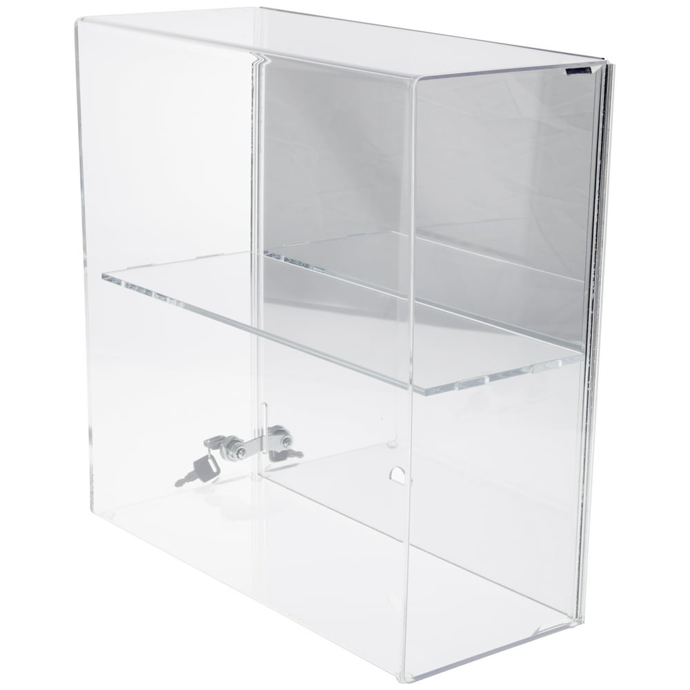 Plymor Clear Acrylic Sliding Back Locking Display Case (Mirrored), 1