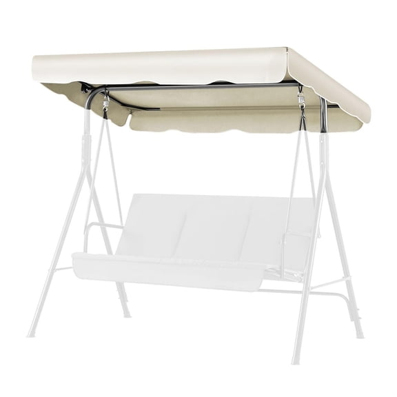 Flexzion Replacement Canopy for Outdoor Swing - 75" x 52" / 1.90m x 1.32m 2 Seat Bench Glider Swings Shade Fabric UV Weather Waterproof for Outdoor Garden Patio Yard Park Porch Seat Furniture, White