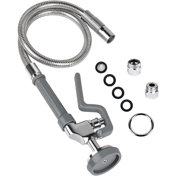 38 Inch Pre Rinse GANGZI with Sprayer Valve, Commercial Faucet Flexible GANGZI with Spray Head GANGZI Kit for Commercial Restaurant Kitchen Sink Faucet - Grey