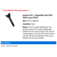 thumbnail image 2 of Ignition Coil - Compatible with 2004 - 2006 ES330 2005, 2 of 2
