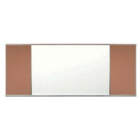 Aarco Products 120D-412M-282-812 Combination Tackboard at Each End- Toasted Almond - 4 x 12 ft.