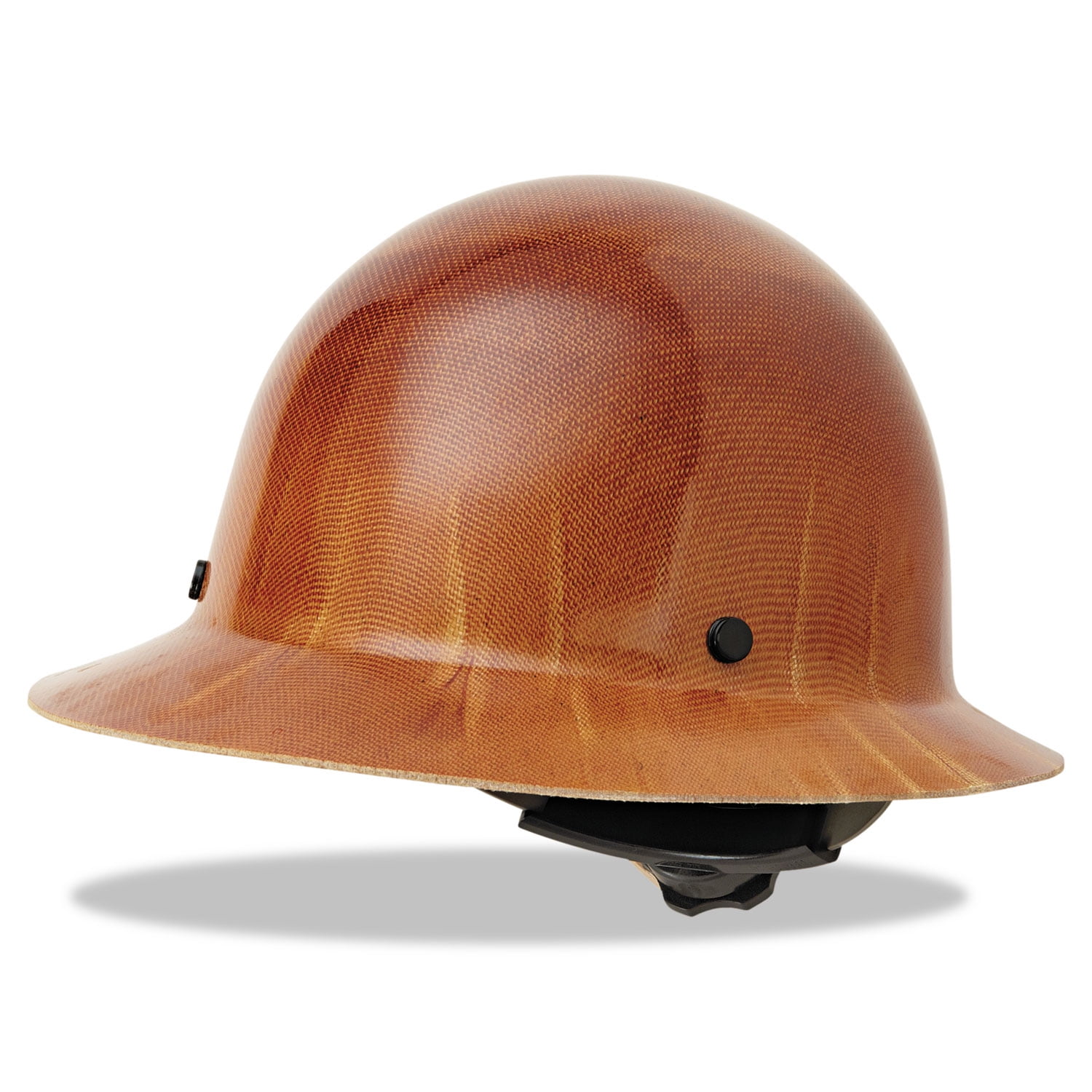 MSA 475407 Skullgard Full-Brim Hard Hat with Fas-Trac III Ratchet Suspension | Non-slotted Hat, Made of Phenolic Resin, Radiant Heat Loads up to 350F - Standard Size in Natural Tan