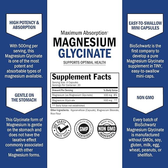 Vital Nutrients, Magnesium, Glycinate Malate, 200 Vegan Capsules