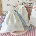thumbnail image 6 of Drawstring Bag Cosmetic Storage Pouches Bows Makeup Bag Portable Storage Bag Small Canvas Bag for Cloth Toy Travel Items, 6 of 8