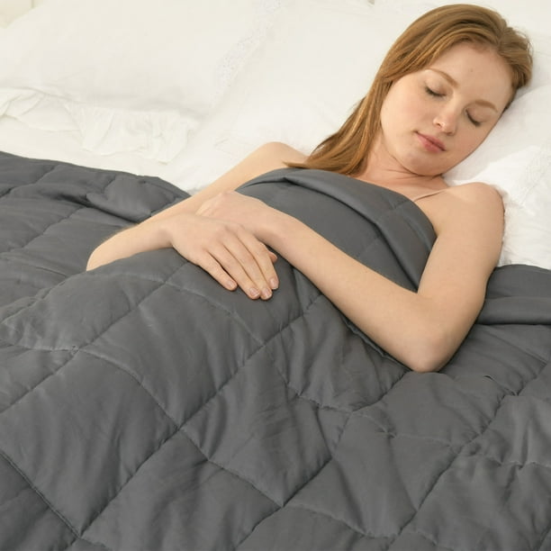 ZonLi Weighted Blanket Cooling 15 lbs (60''x80'', Queen Size, Grey