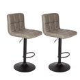 thumbnail image 1 of Bronte Living Leatherette Bar Stool with Adjustable Height, 360 Swivel Design, Comfortable Mid-Backrest, Pedestal Base with Footrest for Kitchen, Pub - Series Clementine - Set of 2, 1 of 7