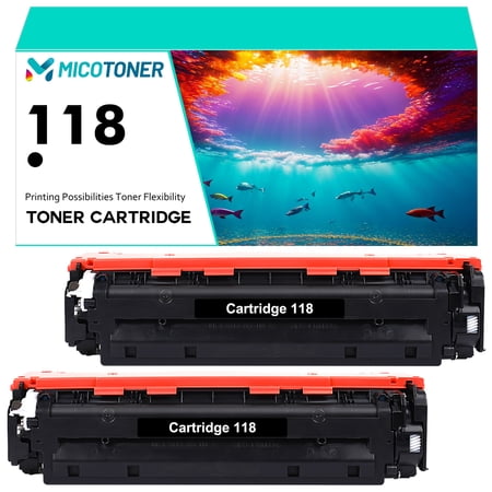 Cartridge 118 2-Pack Compatible Toner Cartridge for Canon 118K imageClass LBP7660CDN LBP7200CDN MF8350CDN MF8380CDW MF7260CDW Printer (Black)