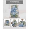 thumbnail image 7 of Hydrangea Flower Pillow Covers Queen Size 2 Pack, Pastoral Blue Bow Floral Spring Lraf Soft Bed Throw Pillowcases Breathable Cooling Long Lumbar Body Pillow Sham Cover for Bed Sofa 20''x30'', 7 of 7