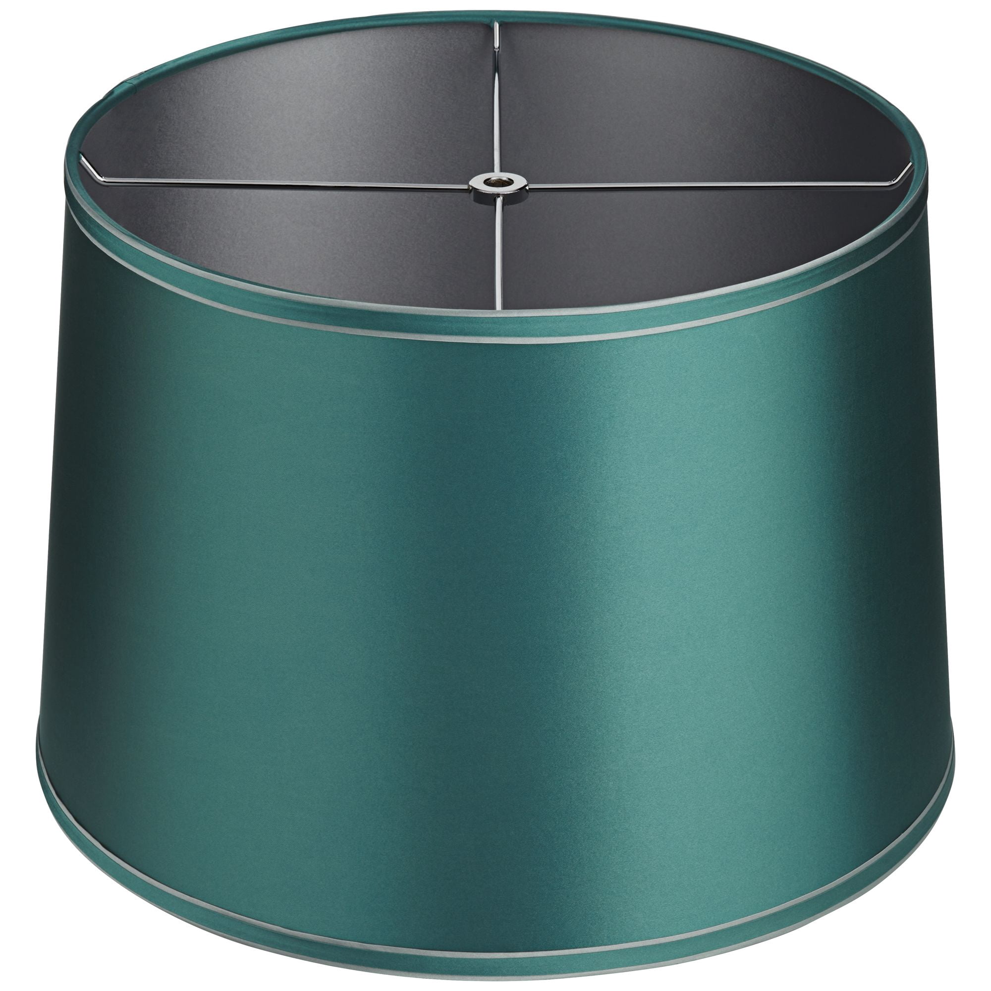 Springcrest Soft Teal Medium Drum Lamp Shade 14" Top x 16" Bottom x 11" High x 11" Slant (Spider) Replacement with Harp