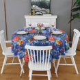 thumbnail image 2 of Pioneer Flower Floral Print Pattern Round Tablecloth 60"x60",Wrinkle Wipeable Table Cloth for Kitchen Dining Room Picnic Patio Party, 2 of 6