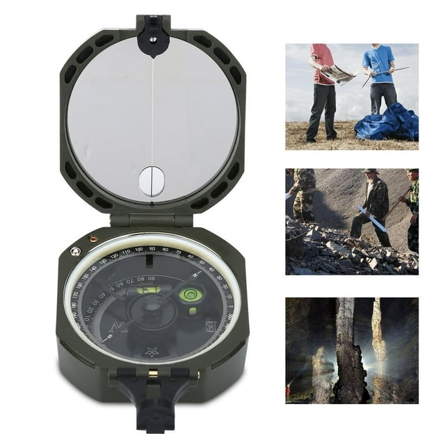 Boussole Extérieure, Durable Matériel de Randonnée Militaire Boussole de Randonnée, pour la Survie en Plein Air Hommes Camping
