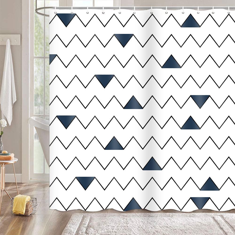 Extra Long Shower Curtain 84 inch Length, Modern Minimalist Shower