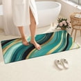 thumbnail image 4 of Blue and Gold Marble Glitter Streaks Pattern Bathroom Rugs Mat,Non Slip Microfiber Bathroom Rug,Rubber Backing,Soft Bathroom Mats for Bathroom Floor,Tub and Shower,60x24in(150x60cm), 4 of 5