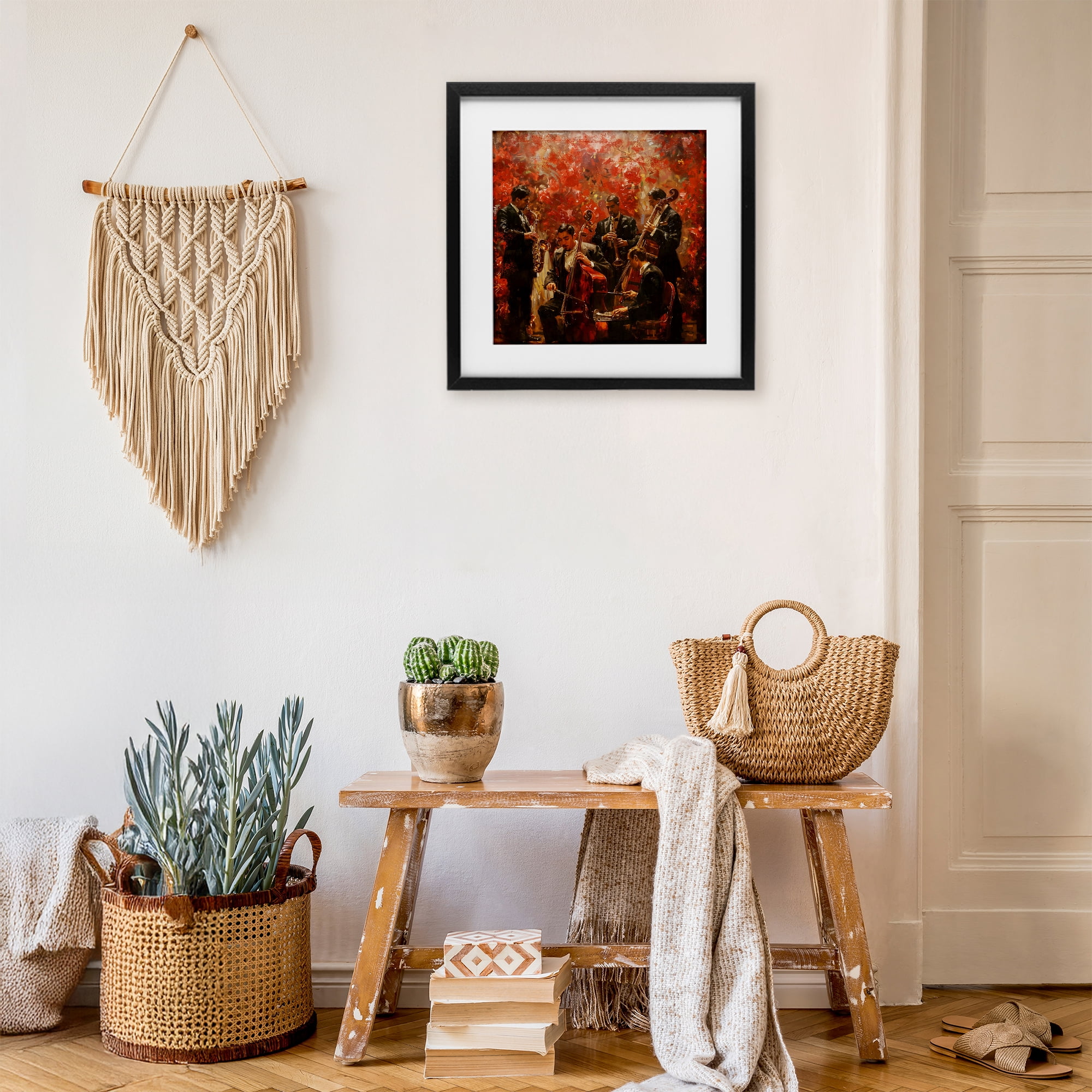 Stupell Industries Play More Jazz Performance Black Framed Print Under Glass, design by Marta Wiley