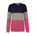 thumbnail image 4 of IROINNID Women's Long Sleeve Sweatshirt Round Neck Mid-Length Print Leisure Full Sleeve Tops Shirts Pullover Sweatshirt, Hot Pink, 4 of 5