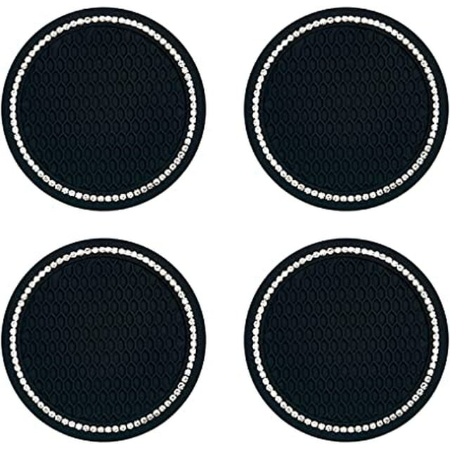 Juego de 4 Uds. De soporte de silicona antideslizante Universal para cristal de coche, posavasos con diamantes de imitación de cristal, accesorios para Interior de coche ER