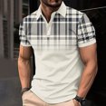 thumbnail image 2 of BiZtdJrK Sales Today Clearance, Mens Casual Button Down Lapel Collar Polos Shirt 2025 Summer Fashion Plaid Print Short Sleeve Shirts Big and Tall Golf T-Shirt Loose Fit Tops White XXXXL, 2 of 6