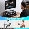 thumbnail image 4 of FTCBJJA 2-Tier Monitor Stand Riser for Home & Office, Desk Organizer and Accessories with Drawer and Pen Holders, Ergonomic Computer Stand, Wood, 4 of 9