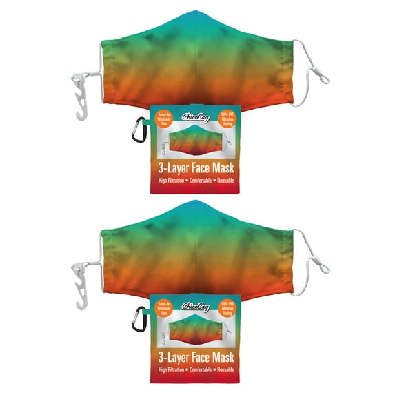 ChicoBag Facewear 3-Layer Mask, Sunset (2-Pack)
