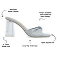 thumbnail image 3 of Journee Collection Womens Aylia Clear Block Heel Soft Vegan Leather Slip On Sandals, 3 of 6