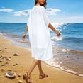thumbnail image 6 of Women's Lightweight Open Front Knit Cover-Up Cardigan Sweater Vest with Loose Fit Breathable Fabric for Casual Daily Wear Loungewear Travel Beach | CSEONE,White XL, 6 of 9