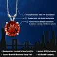 thumbnail image 2 of Gem Stone King 14K White Gold Red Garnet Pendant Necklace for Women | 3.60 Cttw | Gemstone January Birthstone | Round 10MM | With 18 inch Chain, 2 of 6
