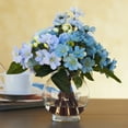 thumbnail image 2 of Enova Home Artificial Flowers Mixed Silk Roses Fake Flowers Arrangement in Round Glass Vase with Faux Water for Home Office Wedding Decoration (Blue), 2 of 3