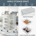 thumbnail image 4 of XPOPR 15 Drawers Rolling Storage Cart Multipurpose Mobile Rolling Utility Storage Organizer Cart Tools Scrapbook Paper Organizer on Wheels, White, 4 of 9