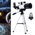 thumbnail image 1 of 150X F30070 conjunto de telescopio Reflector astronómico con trípode para la astronómica, configuración sin herramientas - Con abrazadera para teléfono Macarena Telescopio lunar manual, 1 of 8