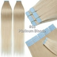 thumbnail image 3 of Benehair Tape In 100% Remy Real Human Hair Extensions Full Head Seamless Skin Weft Thick Blonde Hair for Woman Straight 50g 20 Pcs US, 3 of 13