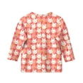 thumbnail image 3 of CCRFTGI Easter Girls Tops Size 7 3/4 Length Sleeve Cute Bunny Rabbit Easter Egg Print T-shirt for kids Girls Fashion for kids Crew Neck Shirts Soft Fall Spring Tee Tops Red 7-8 Years, 3 of 4