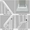 thumbnail image 4 of QXDRAGON 1-Pack Handrail for Outside Steps Handrails for Stairs Fits 1-Step Wrought Iron Picket Handrail, White, 4 of 9