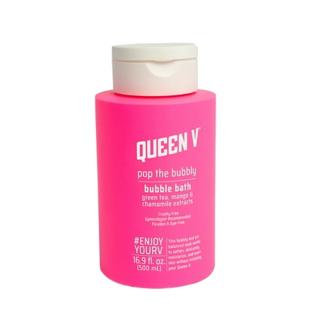 Queen V Pop the Bubbly Bubble Bath Soap All-Natural pH-Balanced Feminine Wash 16.9 (Best Bubble Bath Ever)