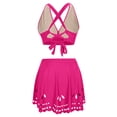 thumbnail image 4 of High Waisted Bikini Sets for Women 3 Piece Tummy Control Ruched Swimsuits Cutout Bathing Suit with Skirt, 4 of 9