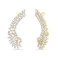 thumbnail image 2 of Big Angel Wing Ear Crawler Earrings Simulated Cubic Zirconia In Yellow Gold Over Sterling Silver, 2 of 6