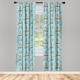 thumbnail image 4 of Ambesonne Sailing Window Curtains, Seafoam Birds Sailboats, Each 28" W x 84" L, Pale Seafoam Multicolor, 4 of 4
