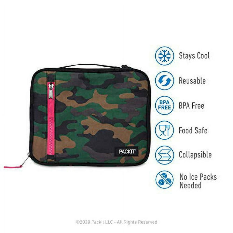 PackIt Freezable Snack Box, Sporty Camo Charcoal Navy, Built with EcoFreeze  Technology, Collapsible, Reusable, Zip Closure with Buckle Handle, Great