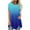 Blue, variant on Suokom Womens Tops, Women Plus Size Button Printed Round Neck Short Sleeve Irregular T-shirt Blouse Tops, Summer Fall Womens Basic Tunic Tops Blouses Tees