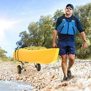 Bonnlo Kayak Cart Canoe Dolly Fishing Kayak Accessories Carrier Foldable Paddle Board Trolley Boat Trailer Transport with NO-Flat Airless Tires Wheels and 2 Ratchet Straps