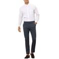 thumbnail image 2 of INSPIRE CHIC Stripes Dress Pants for Men's Slim Fit Business Flat Front Chino Trousers 32 Navy, 2 of 5