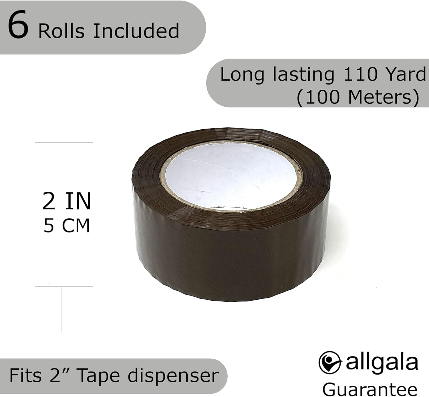 Heavy Duty Carton Sealing Packing Tape Value Pack-Tan-(6-Roll) 2"x110-TP10002