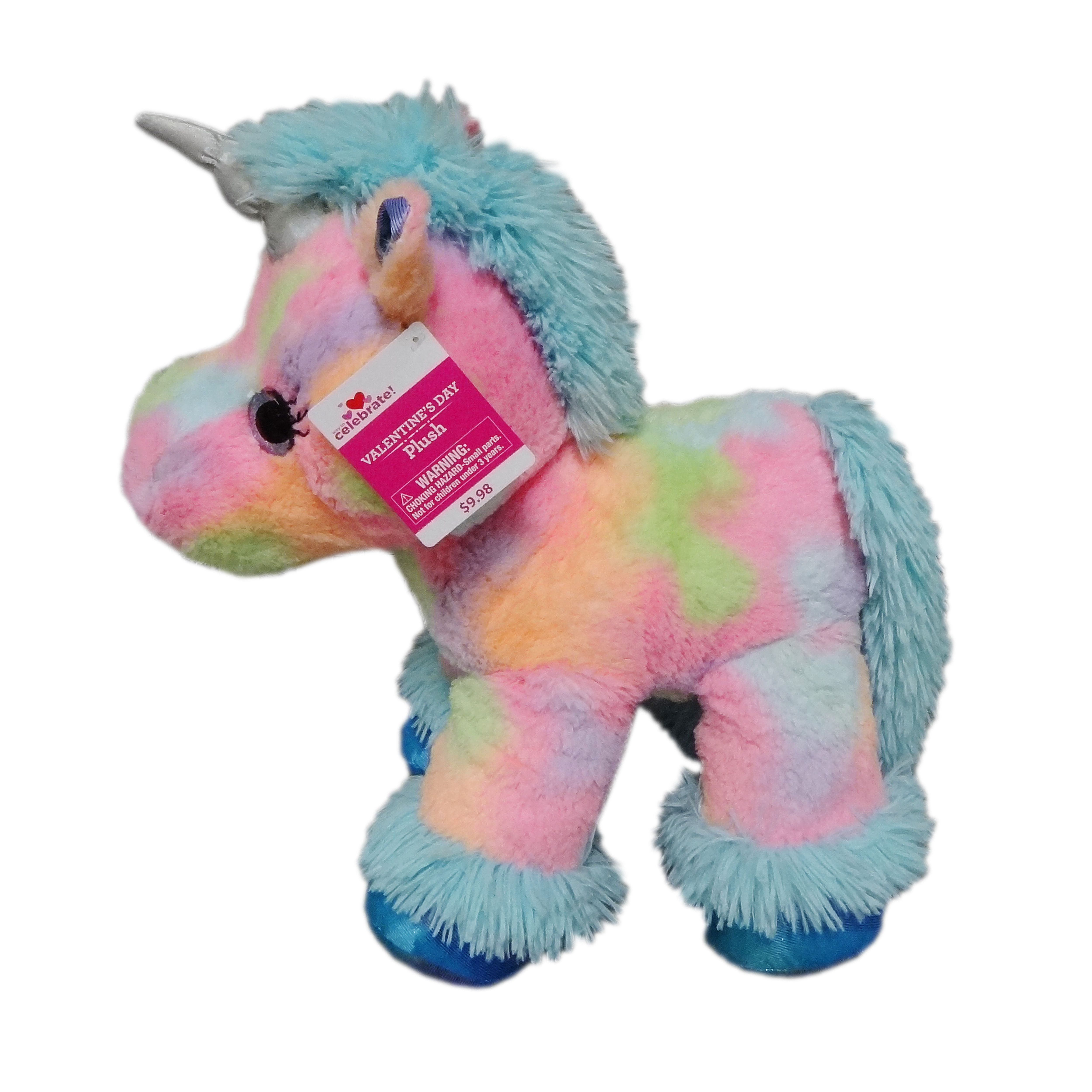 Way To Celebrate Valentine's Day Plush, Unicorn, Rainbow Way To Celebrate Valentine's Day Plush, Unicorn, Rainbow